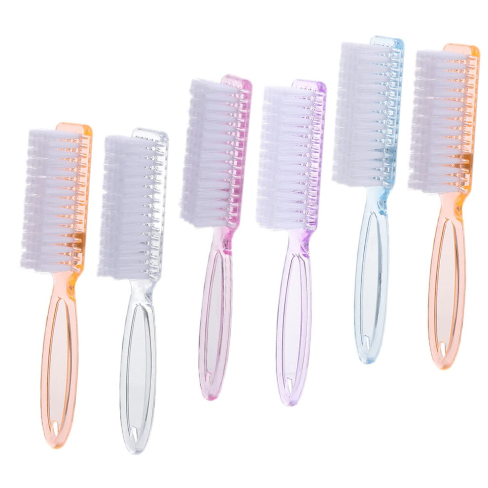 6pcs Nail Cleaning Brush Set with Nylon Bristles for Manicure Pedicure, Fingers and Toes