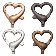 80 Pcs Heart Lobster Clasp To Rotate Metal Alloy