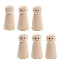 12St Ongeverfde Knutselpoppen Set Smiling Face Voor Kinderen