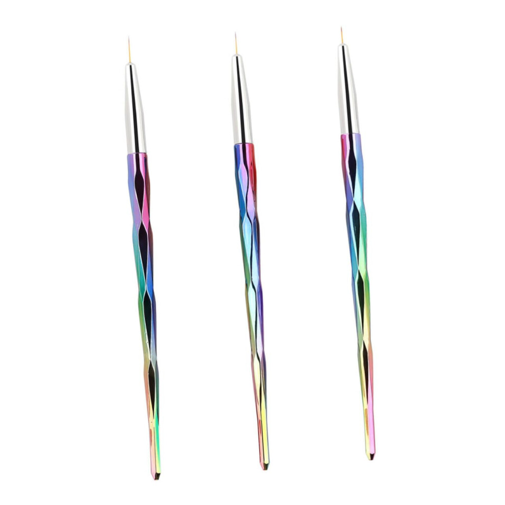 Nail Art Brushes and Drawing Pens Set 3pcs with Precise Detailing Tip for Professional Manicure