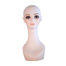 Mannequin Head with Ear Hole for Wig Styling and Display, PVC Stand for Salon and Home Use