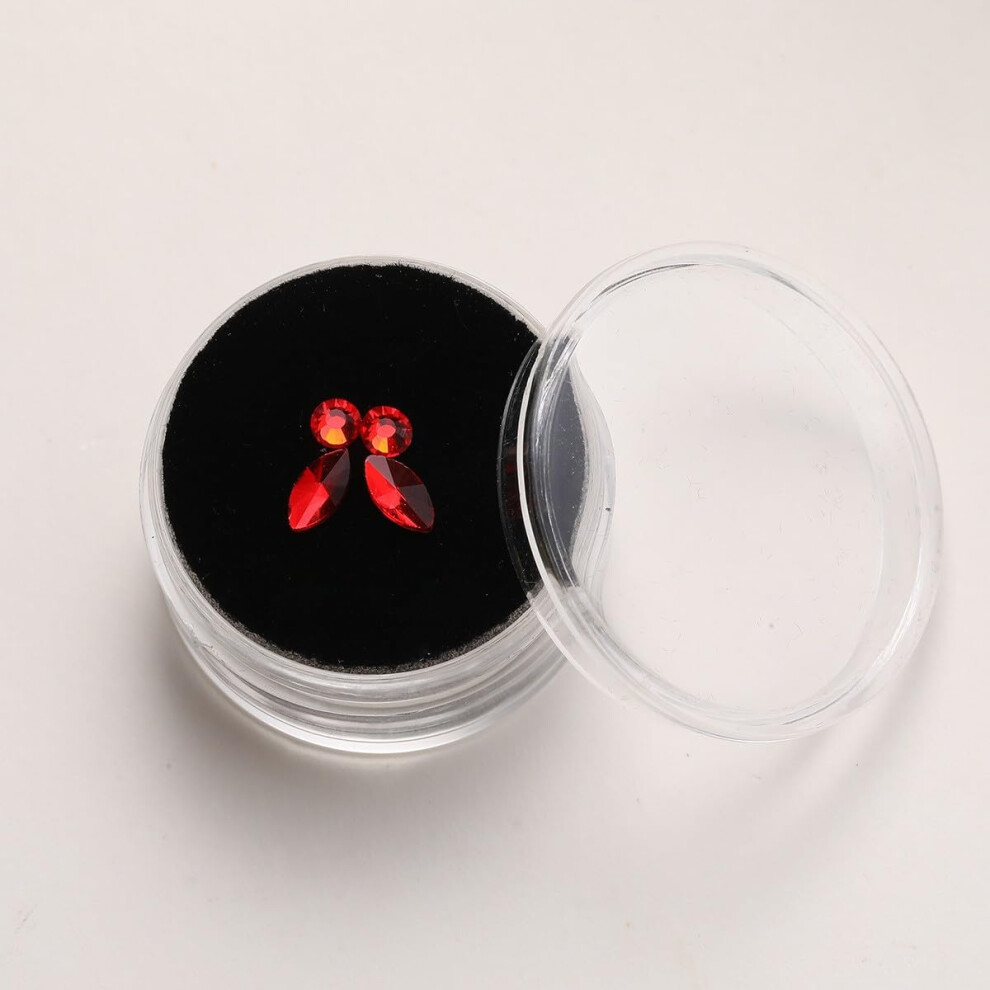 Red Tooth Gems Set for DIY Decoration, Glitter Acrylic Gems for Teeth and Nail Art