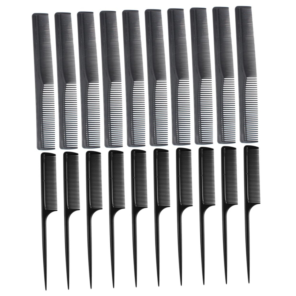 Unisex Black Hair Cutting Comb Set 40Pcs Antistatic Barber Combs For Men And Women Fine And Wide Teeth