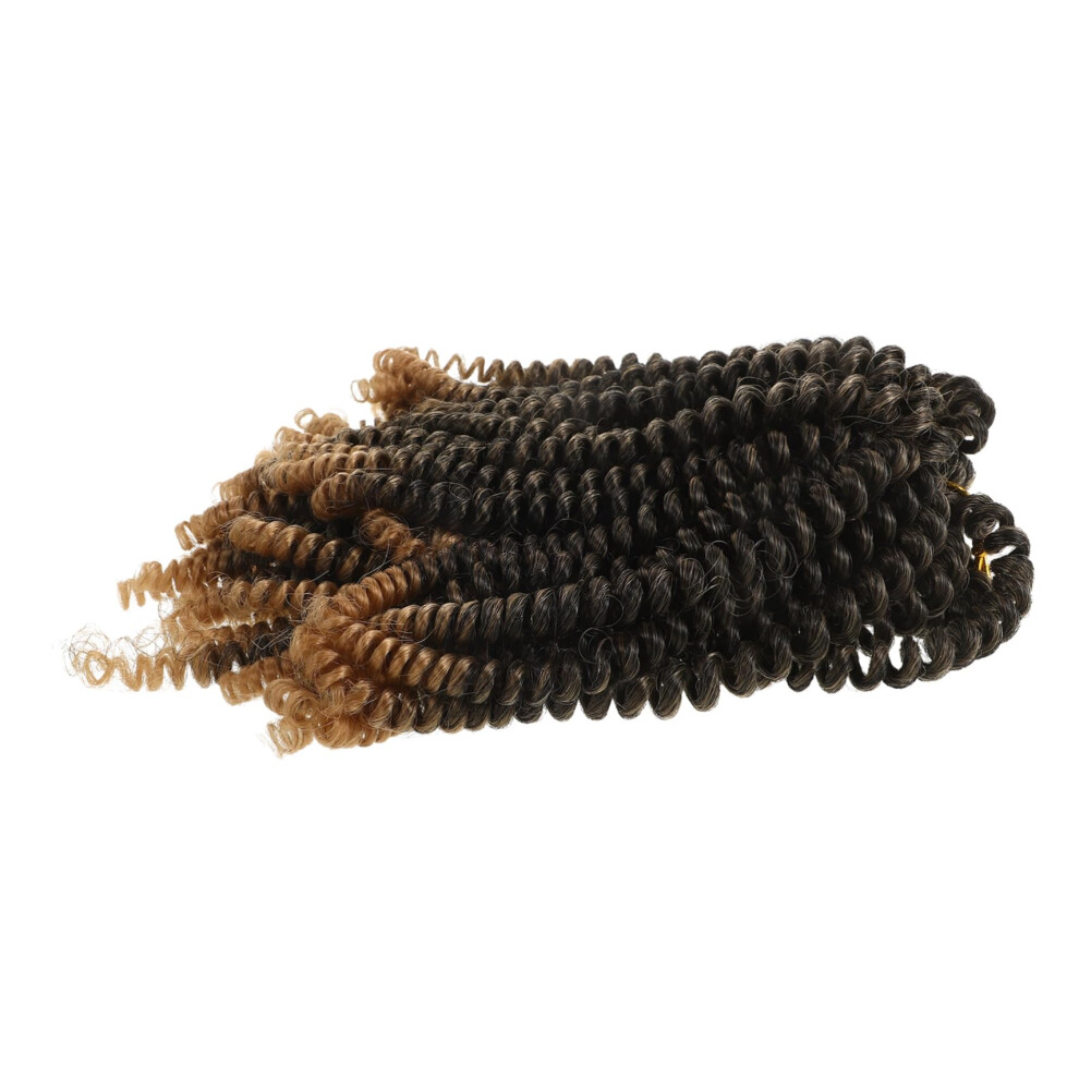 Spring Twist Crochet Hair Extensions Pre Looped Braiding Curly Synthetic Gradient Color for Women