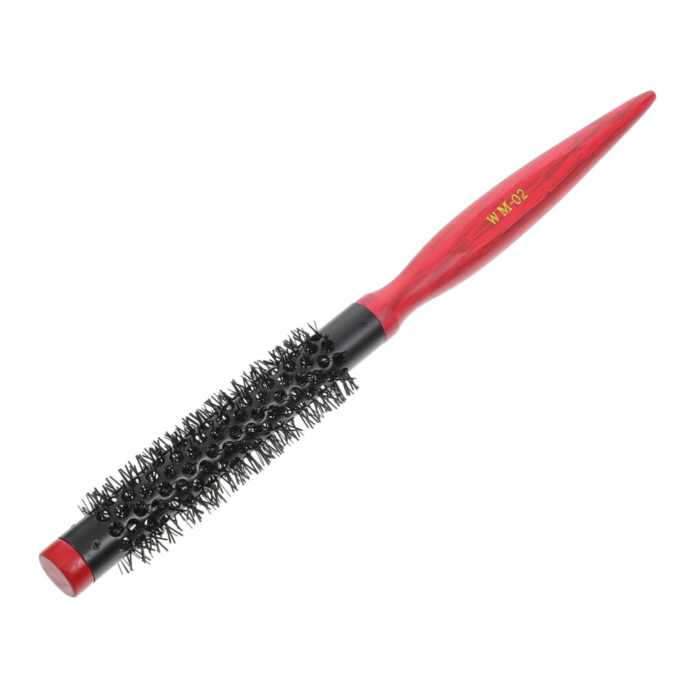 Unisex Mini Hair Curling Comb With Wooden Handle For Curl Definition And Styling Curly Hair