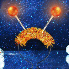 LED Alien Headband with Multi Light Modes for Halloween Costume and Party Glow (GOrange)