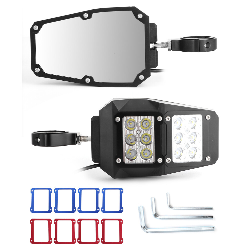 Adjustable Convex Mirrors For Utv, Utv Side Mirrors With Break Away Design Compatible With Polaris Rzr Can Am Maverick Honda Pioneer Kawasaki Mule, 9164030034501