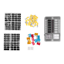 Marine Fuse Block For Boat Car, 12 Circuits Led Indicator Waterproof Fuse Box With Damp Proof Cover And Negative Busbar Flame Resistant Safe Material