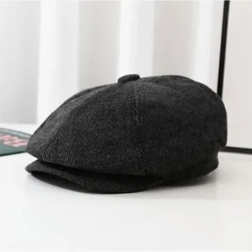 Καπέλο Newsboy από Μαλλί για Άνδρες και Γυναίκες, Vintage Στυλ, Οκτάγωνο Tweed Καπέλο με 2