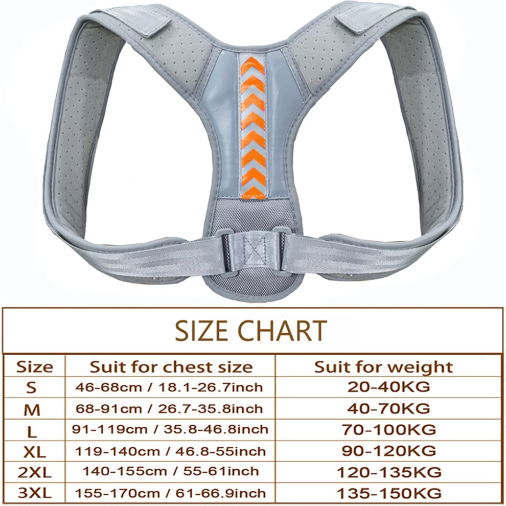 Posture Corrector Back and Shoulder Support Brace for Hunchback Pain Relief Adjustable Strap XL (Type B06)
