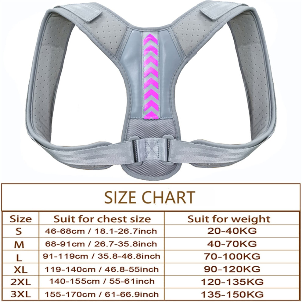 Posture Corrector Spine Back Support Brace for Shoulder Alignment & Pain Relief Adjustable (Type B05, XXXL)