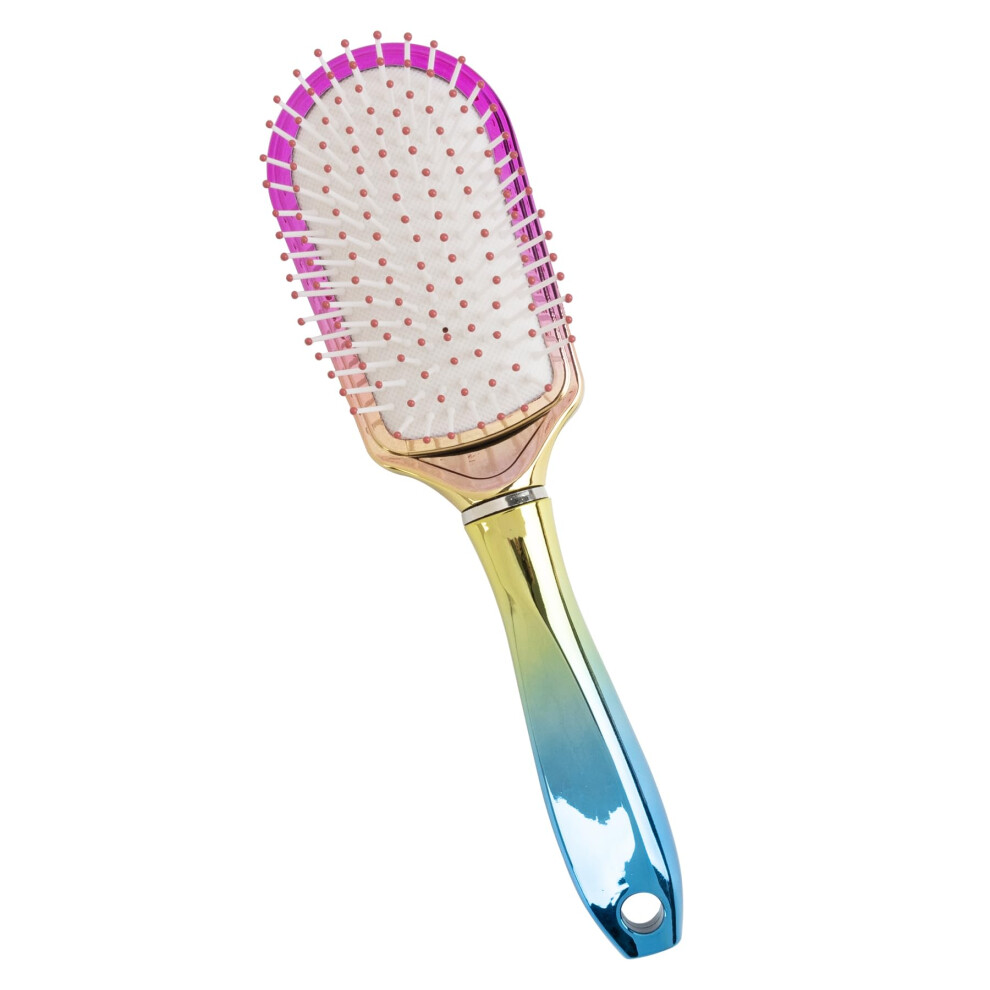 Detangling Hair Brush for Wet and Dry Hair with Compact Bright Rainbow Cushion for All Hair Types