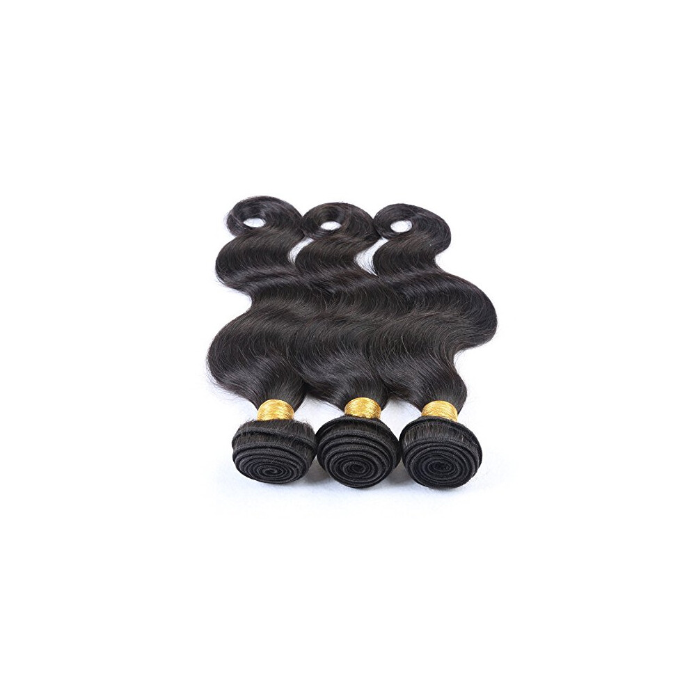 Unisex Brazilian Body Wave Human Hair Bundles 8A Virgin Weave 3Pcs 22In Dyeable Tangle Extensions