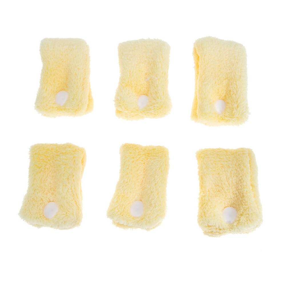 Coral Heatless Hair Curlers Fleece No Heat Curling Rods Soft Overnight Rollers For Women 6Pcs