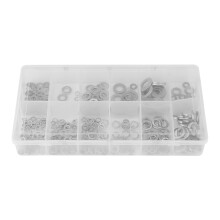 Corrosion Resistance Stainless Steel Flat Washers Assorted Sizes High Hardness Wear Resistance Transparent Storage Box Lock Metal Washers Easy