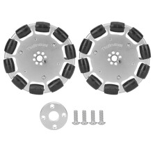 Omni-Rad für Industrieroboterteile, omnidirektionales Rad aus Aluminiumlegierung mit Gummirollen für 360-Grad-Manövrierfähigkeit und seitliche