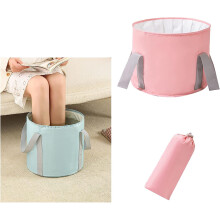 Portable Foot Soak Tub Collapsible Foot Bath Basin Foldable Heat Retention Travel Pedicure Bucket 30x20cm