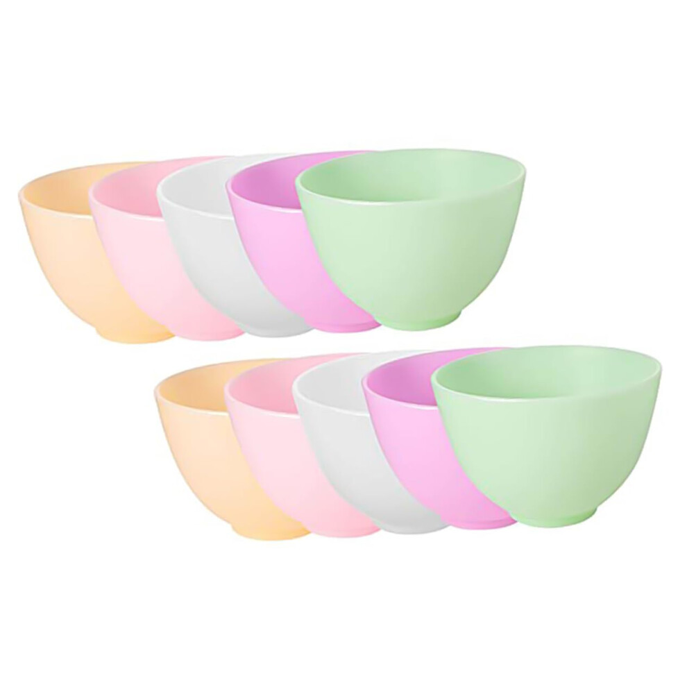 10Pcs Silicone Facial Mask Mixing Bowl Set for DIY Beauty and Spa Treatments, Easy Clean