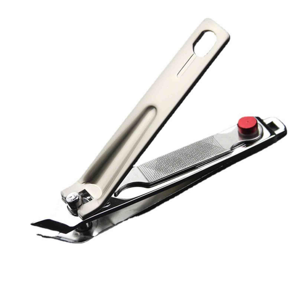 Nail Clipper for Thick Nails with 360 Rotating Handle, Carbon Steel, Large Slanted Blades, Silver