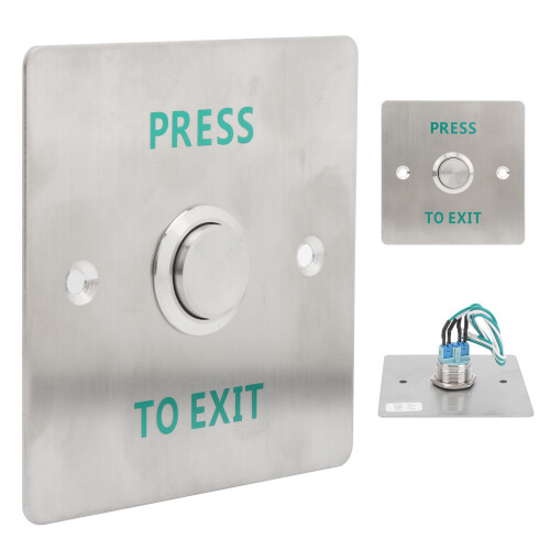 Waterproof Exit Button With LED Ring Indicator NO NC Output Stainless Steel Door Push Switch IP67 Waterproof Protection High Load Current 2