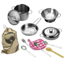 Cooking Toy Playset For Toddlers Pretend Play Kitchen Accessories Educational Toys Stainless Steel Cookware Durable Hard Plastic Skill-enhancing Play