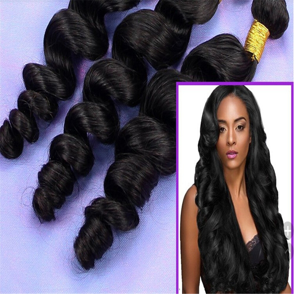 Cambodian Virgin Human Hair Bundles Loose Wave 26 Inch 3pcs 300g Natural Color DyeFriendly