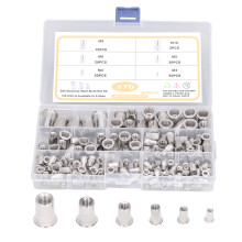 SAE Rivet Nuts Kit Threaded Flat Head Insert Nutsert Corrosion Resistant 304 Stainless Steel Fastener Set for Automotive Industrial Use