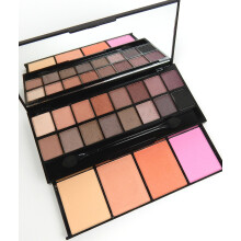 Eyeshadow Palette Matte and Shimmer Smoky Eye with Blush Powder, Versatile Blendable Shades
