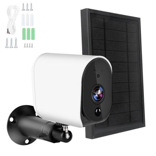 Smart Home Security Camera with AI Motion Detection, Two-Way Audio Equipped Wireless Outdoor System with Solar Powered Operation, Local Storage