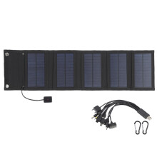 Panel solar plegable de alta eficiencia con cargador de panel solar, silicio monocristalino y diseño plegable para actividades al aire libre con