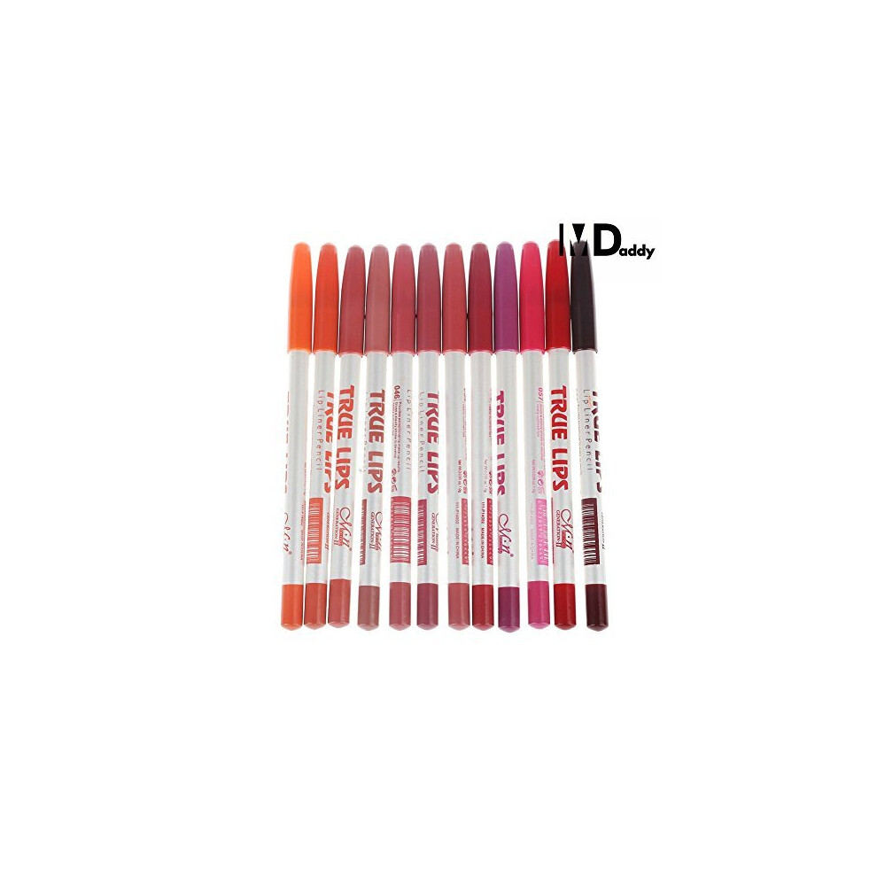 12 Color Waterproof Lip Liner Set â Longwear Smooth Application, Precise Contouring for Makeup
