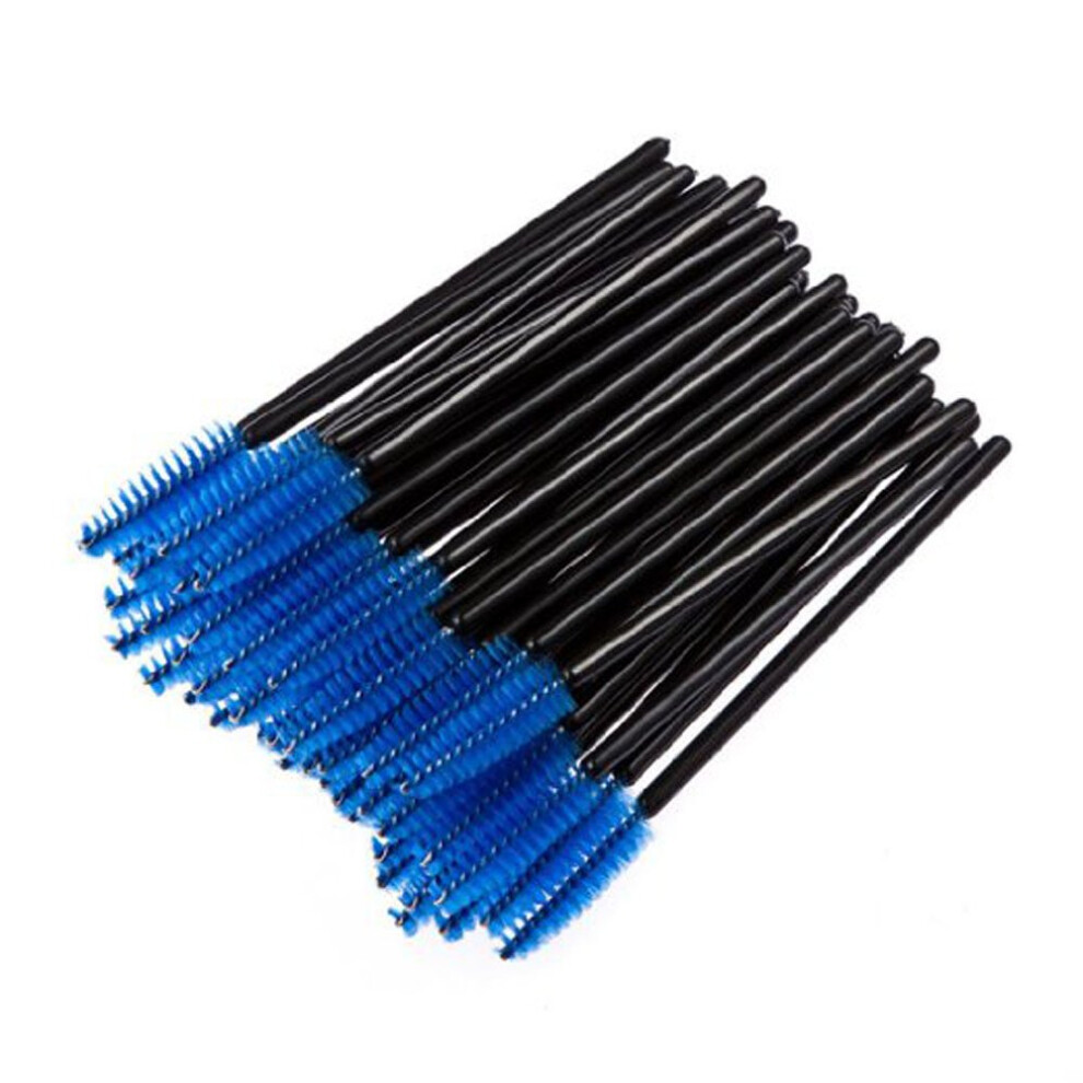 Blue Disposable Eyelash Mascara Wands 500Pcs Nylon Bristle Spoolie Brushes For Salon Use