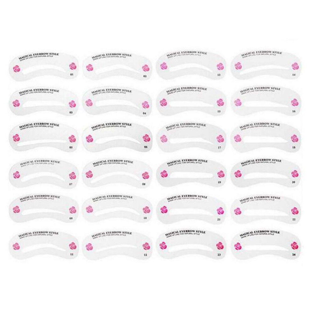 Eyebrow Stencil Kit 24 Brow Shapes Reusable Eyebrow Shaping Template Guide for Women