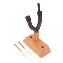 Violin Wall Mount For String Instruments, Mahogany Wood Violin Hanger With Sturdy Wooden Base And Soft Silicone Protection, V Shaped Stainless Steel