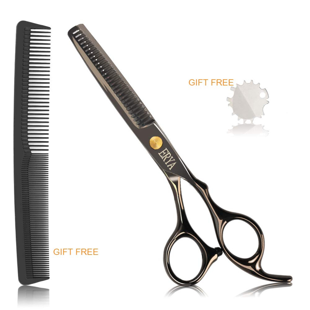 6.5 Inch Hair Thinning Scissors Professional Barber Shears with Ergonomic Comfort Grip and Adjustable Tension