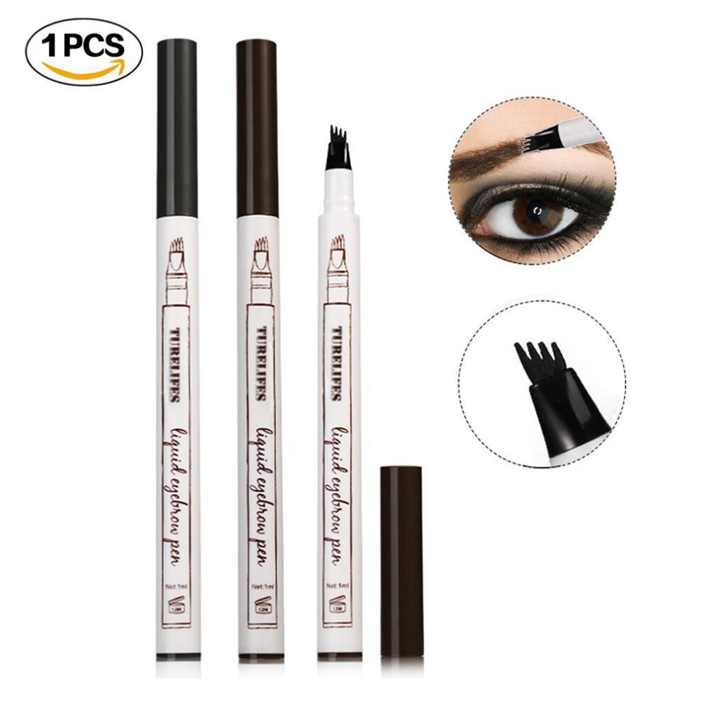 Waterproof Eyebrow Pencil 4 Tip Tattoo Brow Pen Long Lasting Sweat Proof Chestnut 0.4g