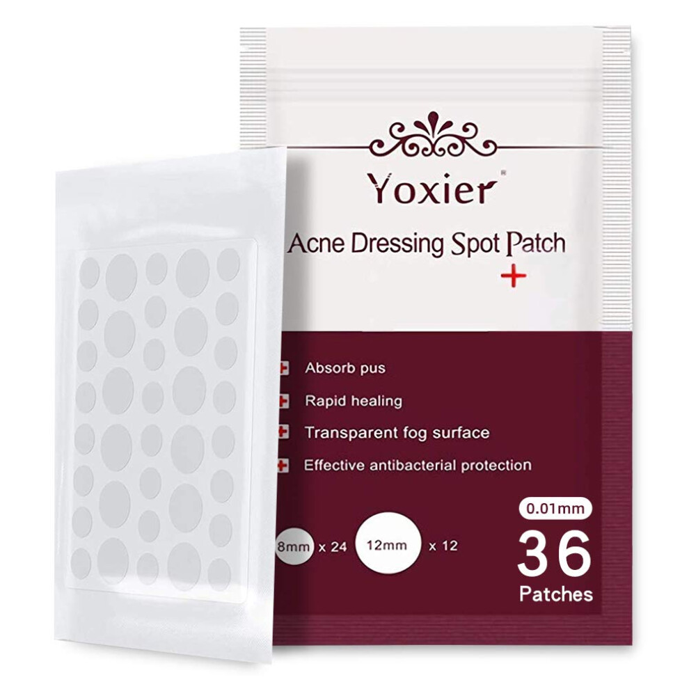Acne Pimple Patch Hydrocolloid Invisible Spot Cover 36 Pcs Waterproof 24H Blemish Protection