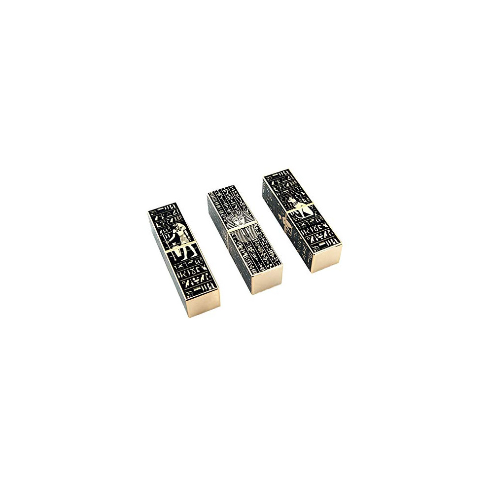 3 Pcs Egyptian Style Empty Lipstick Tubes with Magnetic Cap Refillable DIY Lip Balm Containers 3.5g