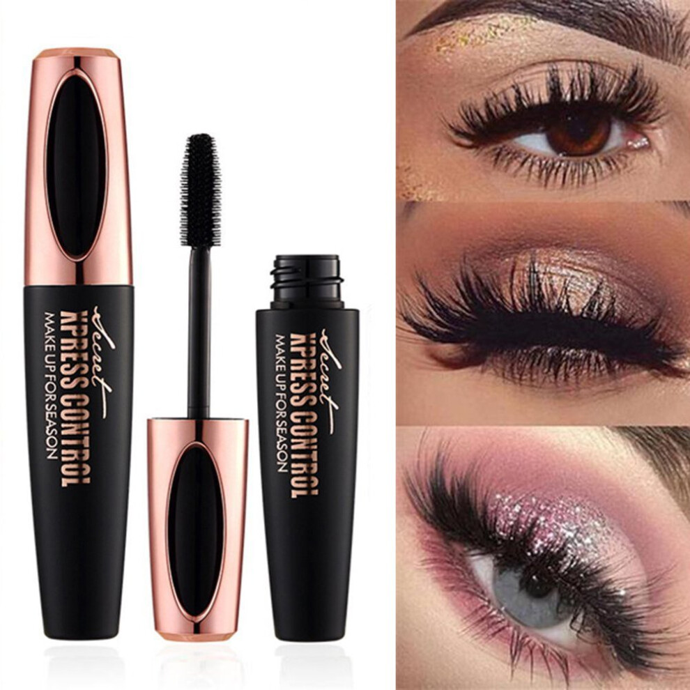 4D Silk Fiber Mascara Waterproof Long Lasting Smudge Proof Volumizing Hypoallergenic Lash