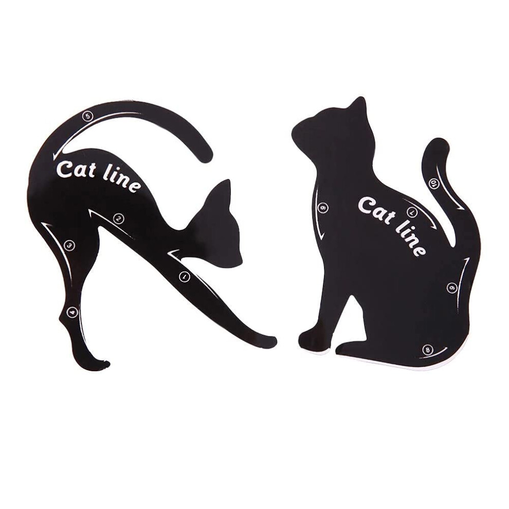 2Pcs Reusable Eyeliner Stencil Template with Symmetrical Brow Shaping Cat Eye Makeup Tool