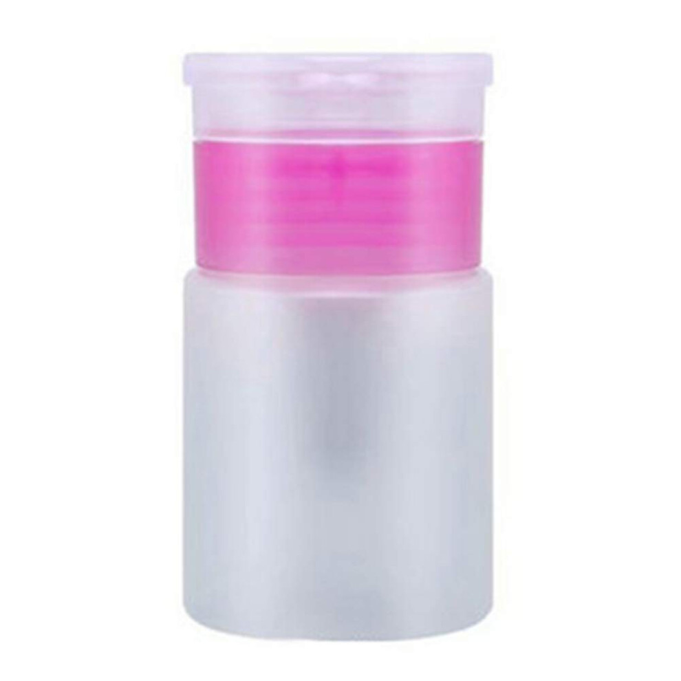 Pink 60Ml Nail Polish Remover Pump Bottle, Reusable Plastic Acetone Dispenser For Travel,