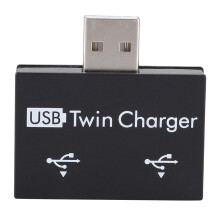 USB 2.0 Lade-Hub mit zwei USB-Anschlüssen, Plug & Play, robustem und leichtem Design aus Aluminiumlegierung, kompaktem Gehäuse, tragbar für Laptop