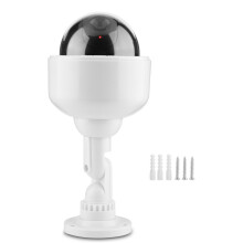 Wireless Dummy Camera With Flashing Red LED Solar And Battery Operated Weatherproof Simulated Surveillance Dome Security Camera Realistic Appearance