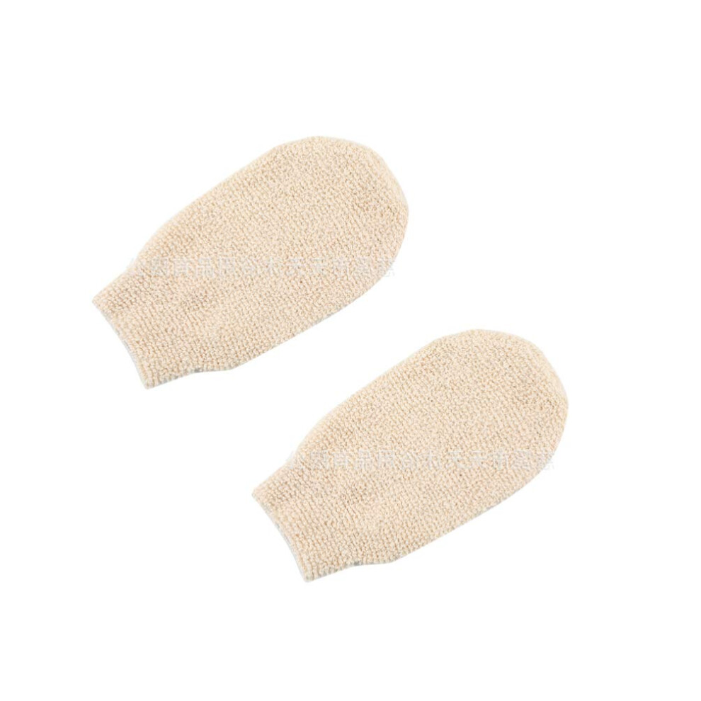 Exfoliating Bath Gloves 2pcs Double Sided Bamboo Fiber Shower Body Scrubber for Smooth Skin