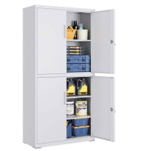 Armadio da garage - HELLOSHOP26 - 5 ripiani - Acciaio - 40 x 80 x 180 cm - Grigio opaco