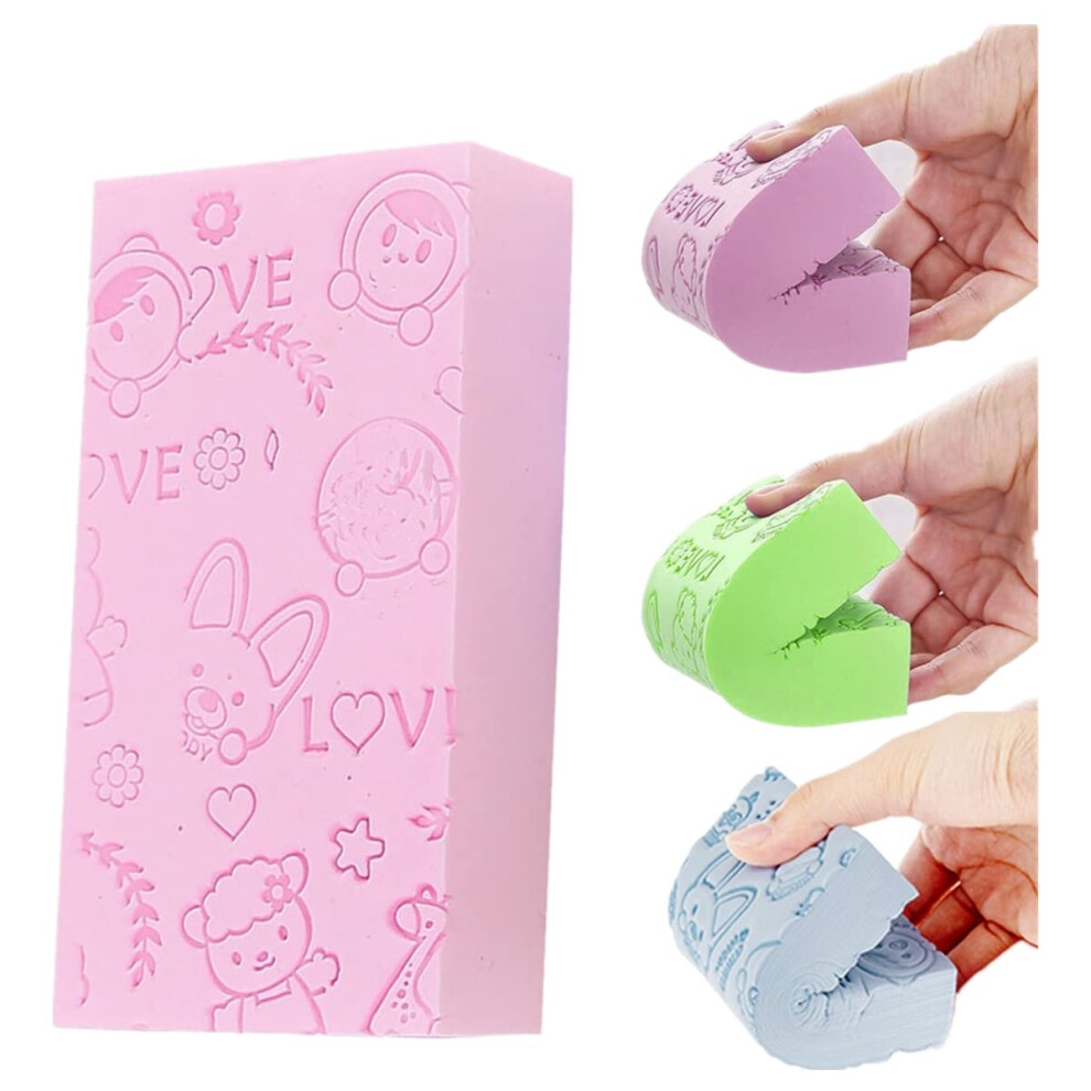 Exfoliating Bath Sponge 2 Pack Soft Cotton Body Scrubber for Gentle Skin Cleansing and Dead Skin Removal
