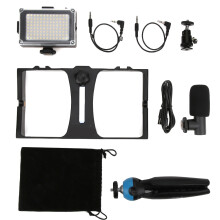 Supporto stabilizzatore video per telefono con slitta a caldo e viti universali da 1/4", interfaccia multipla, design anticaduta per riprese con