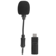 Microfone de lapela omnidirecional com design flexível de haste articulada, resolução de áudio cristalina, microfone miniatura com conector de