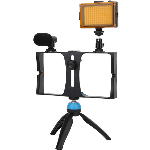Support de stabilisation vidéo pour téléphone portable avec griffe porte-accessoires et vis universelles 1/4", multi-interface, conception 2
