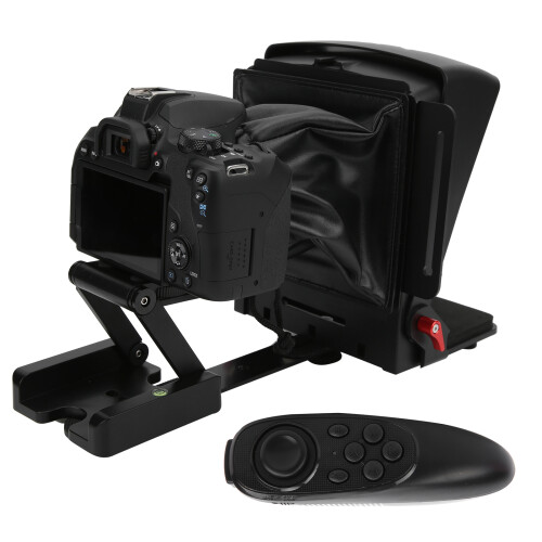 Efficient Video Accessories Teleprompter with Quick Camera Mounting, High-definition Display for Smartphone and iPad, Foldable Design with Remote 2